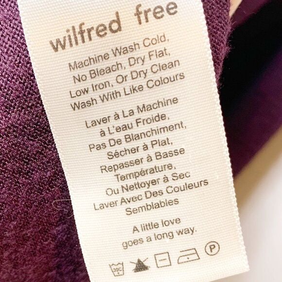 Wilfred Free Womens Purple Long Sleeve Straight Hem V Neck Shift Dress Size L - Picture 7 of 8